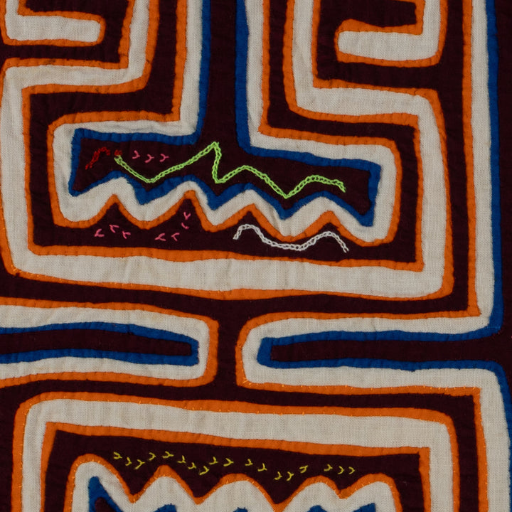 Maroon Orange And White Optical Illusion Mola