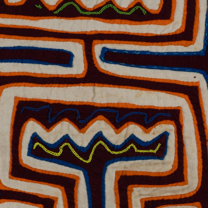 Maroon Orange And White Optical Illusion Mola