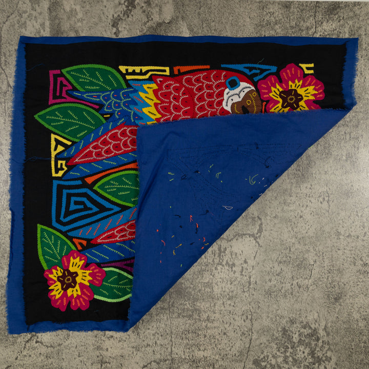 Fantasy Blue Red And Yellow Two Parrot Mola