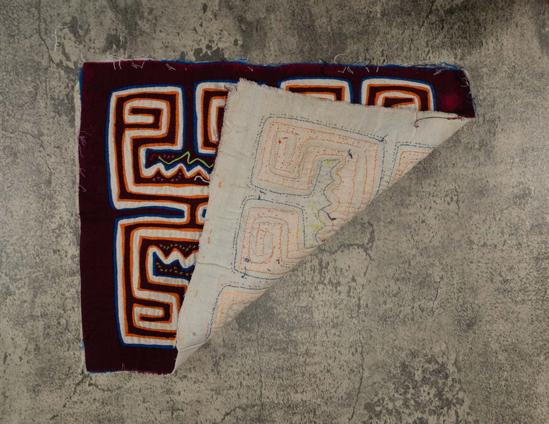 Maroon Orange And White Optical Illusion Mola