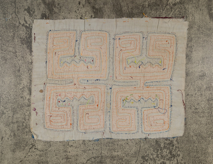 Maroon Orange And White Optical Illusion Mola