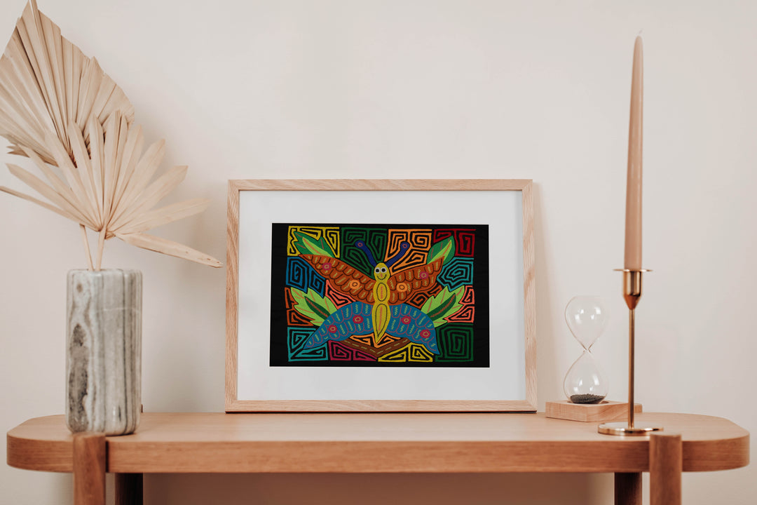 Fantasy Orange Blue And Yellow Jungle Butterfly Mola