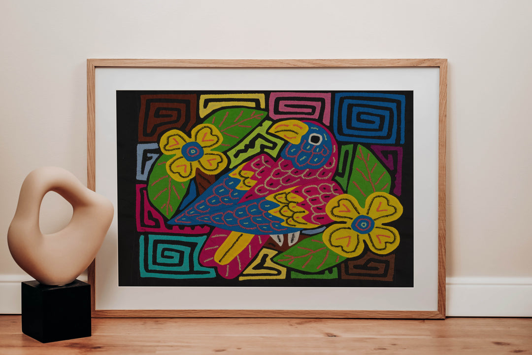 Fantasy Red Blue And Yellow Parrot Bird Mola