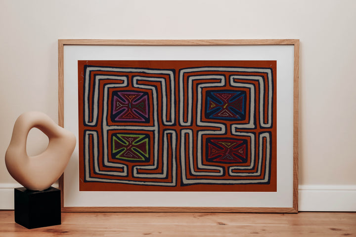 Orange And White Squares Of Life Mola