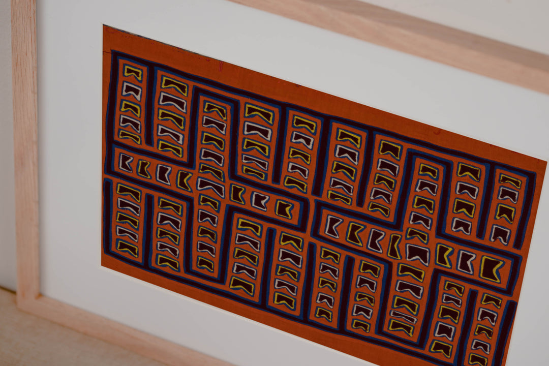Traditional Orange Christian Cross Mola