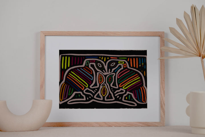 Traditional Black And White Rainbow Lovebird Mola