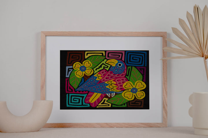 Fantasy Red Blue And Yellow Parrot Bird Mola