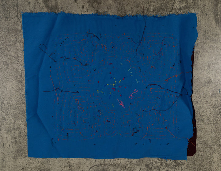 Maroon And Blue Floral Flower Mola