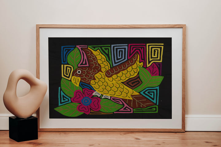 Fantasy Brown And Yellow Parrot Bird Mola