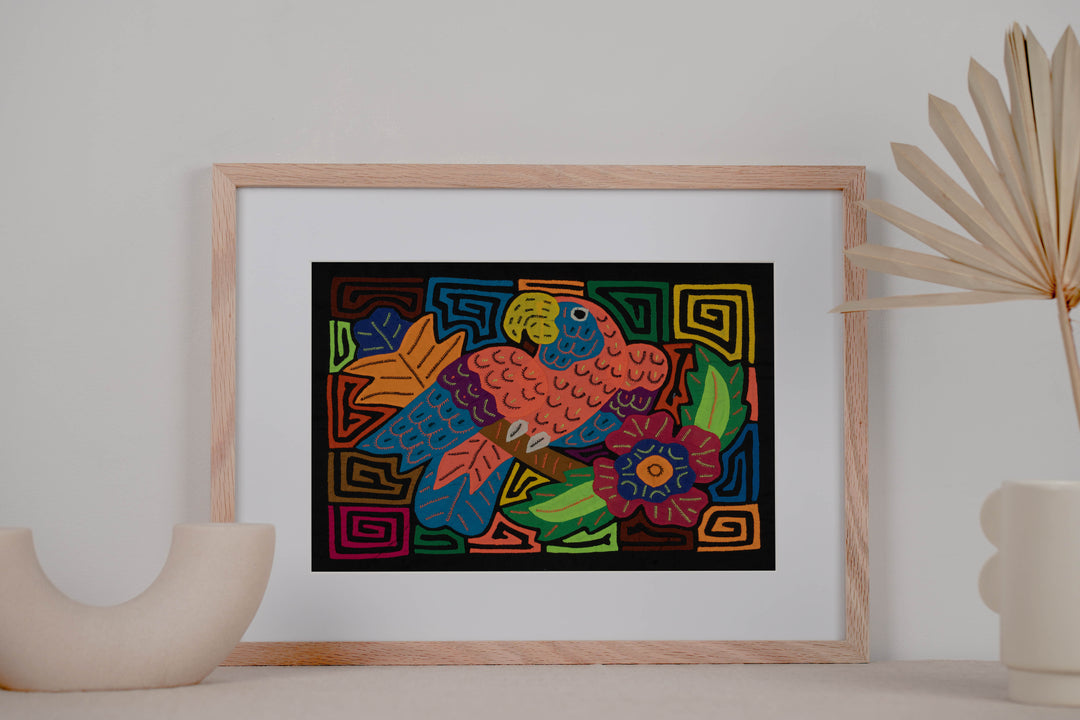 Fantasy Orange And Blue Parrot Bird Mola