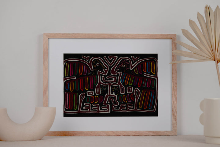 Traditional Red White and Black Family Affair Mola