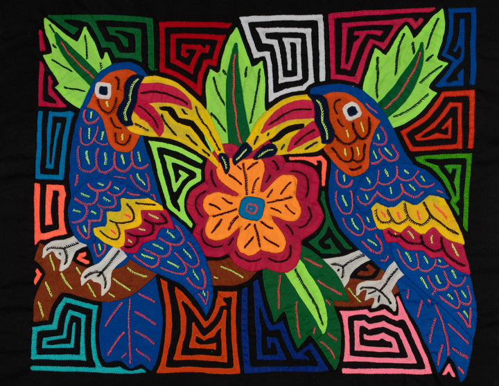 Fantasy Red Blue And Yellow Two Toucan Bird Mola