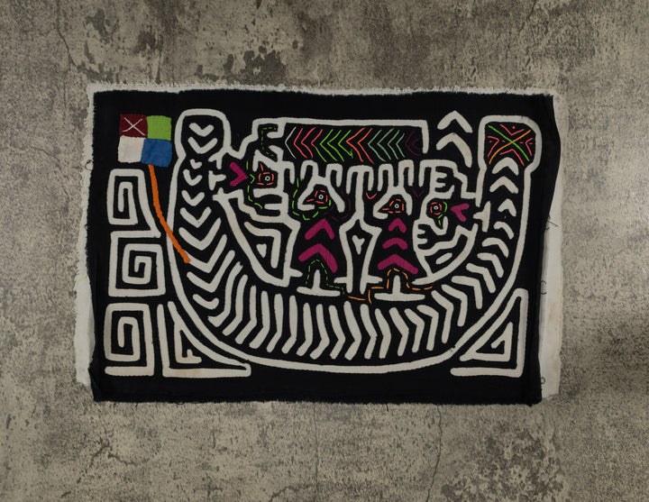 Classic Black And White Boat People Mola