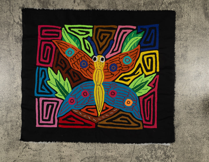 Yellow Jungle Morpho Butterfly with Leaves Mola