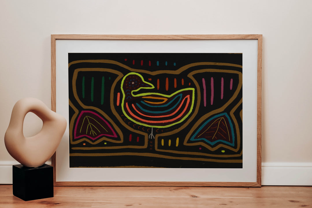 Vintage Black And Brown Bird Mola