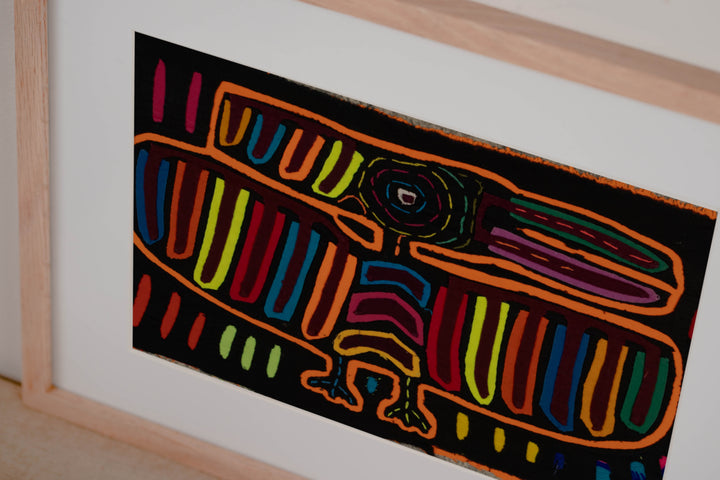 Traditional Black And Orange Thunderbird Mola