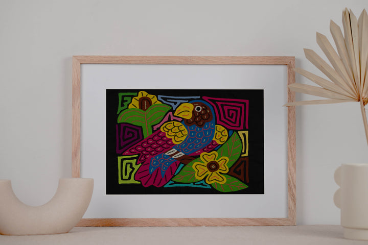 Fantasy Pink Blue And Yellow Parrot Bird Mola