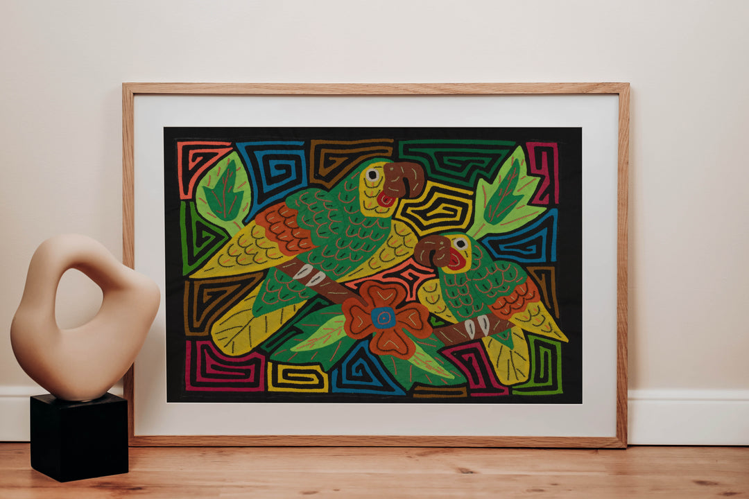 Fantasy Green And Yellow Two Parrot Mola
