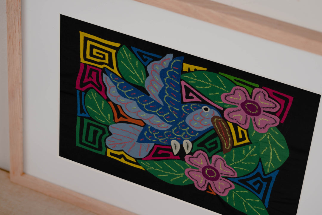 Fantasy Blue Gray And Pink Hummingbird Mola