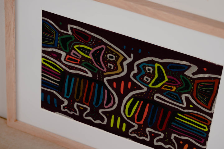 Burgundy And Silver Fish Head Mola