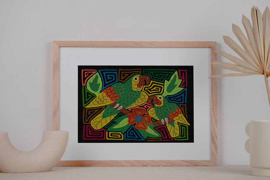 Fantasy Green And Yellow Two Parrot Mola