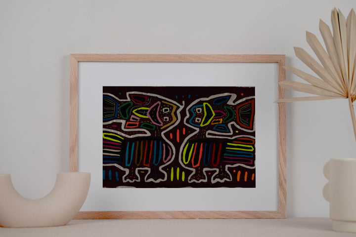 Burgundy And Silver Fish Head Mola