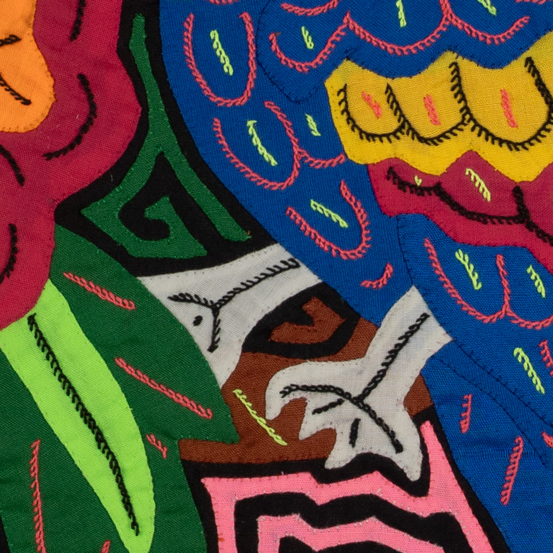 Fantasy Red Blue And Yellow Two Toucan Bird Mola