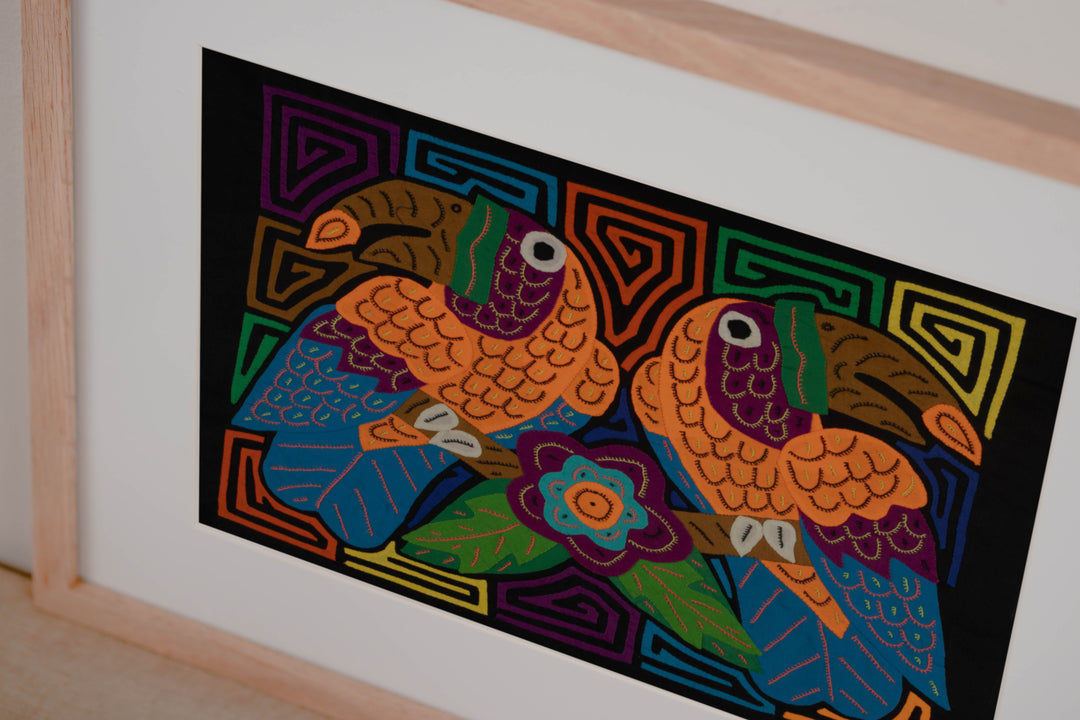 Bright Toucans with Floral Centerpiece Mola
