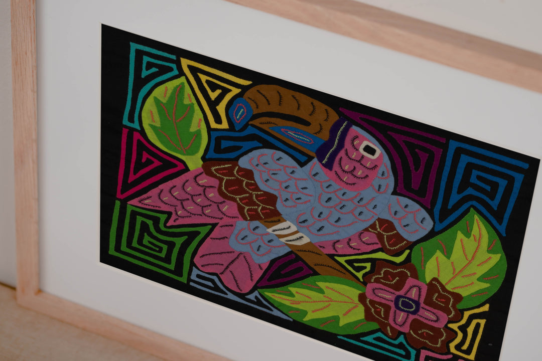 Fantasy Pink Gray And Green Toucan Parrot Bird Mola