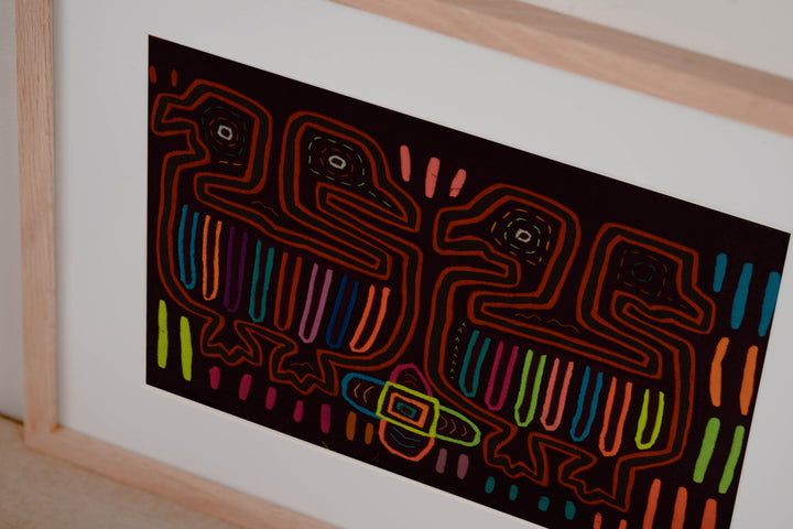 Classic Maroon And Orange Optical Illusion Bird Mola