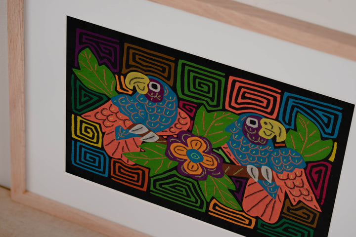 Fantasy Orange And Blue Two Parrot Bird Mola