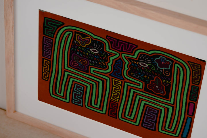 Orange And Green Twin Sister Mola