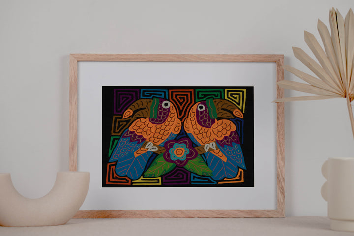 Bright Toucans with Floral Centerpiece Mola