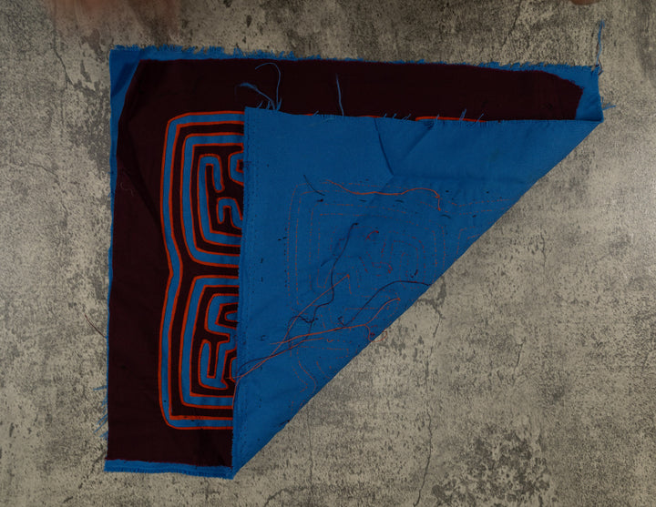 Maroon And Blue Floral Flower Mola