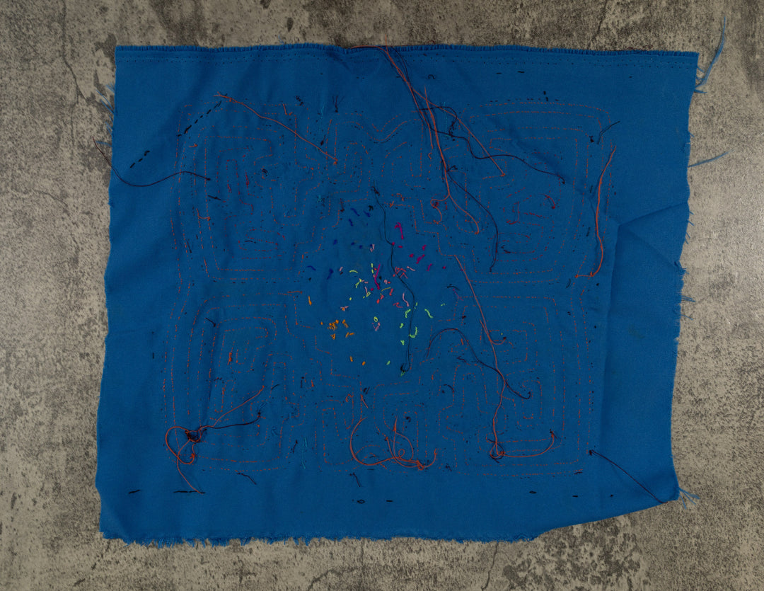 Maroon And Blue Floral Flower Mola