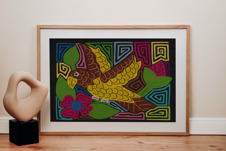 Fantasy Brown And Yellow Parrot Bird Mola