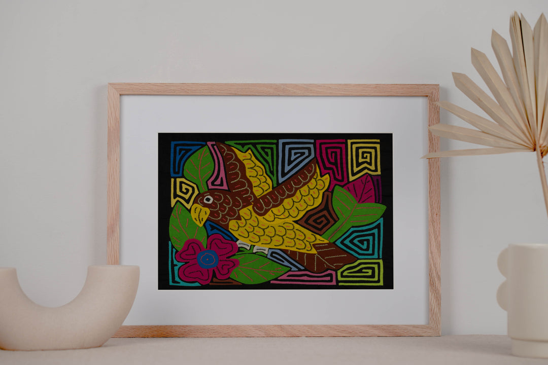 Fantasy Brown And Yellow Parrot Bird Mola