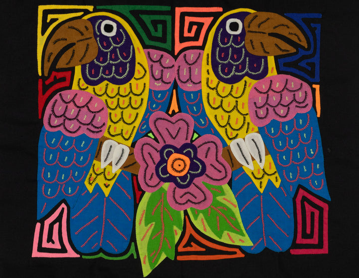 Fantasy Pink Blue And Yellow Two Toucan Parrot Bird Mola
