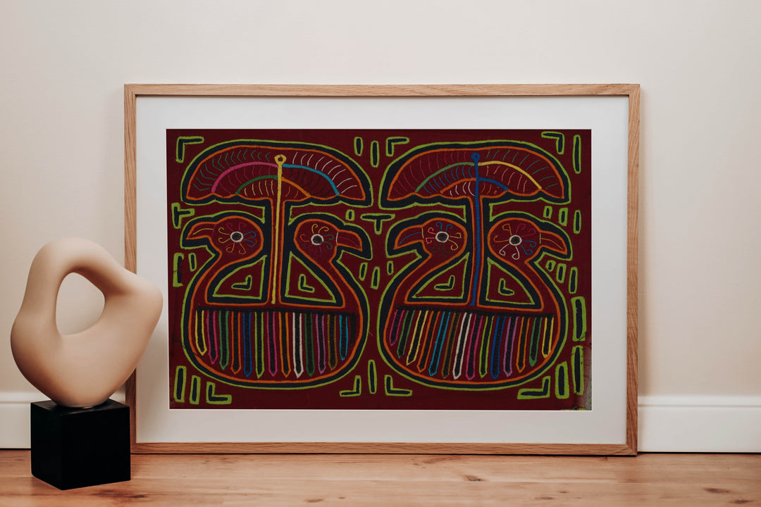 Traditional Multi-Color Duck Under Mushroom Mola