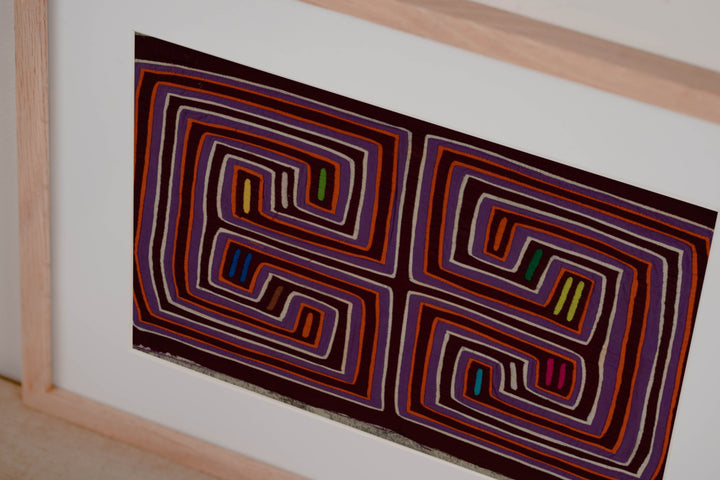 Traditional Purple Orange And White Classic Design Mola