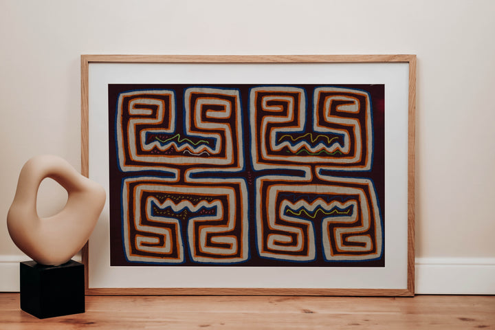 Maroon Orange And White Optical Illusion Mola