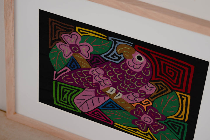 Fantasy Pink And Purple Parrot Bird Mola