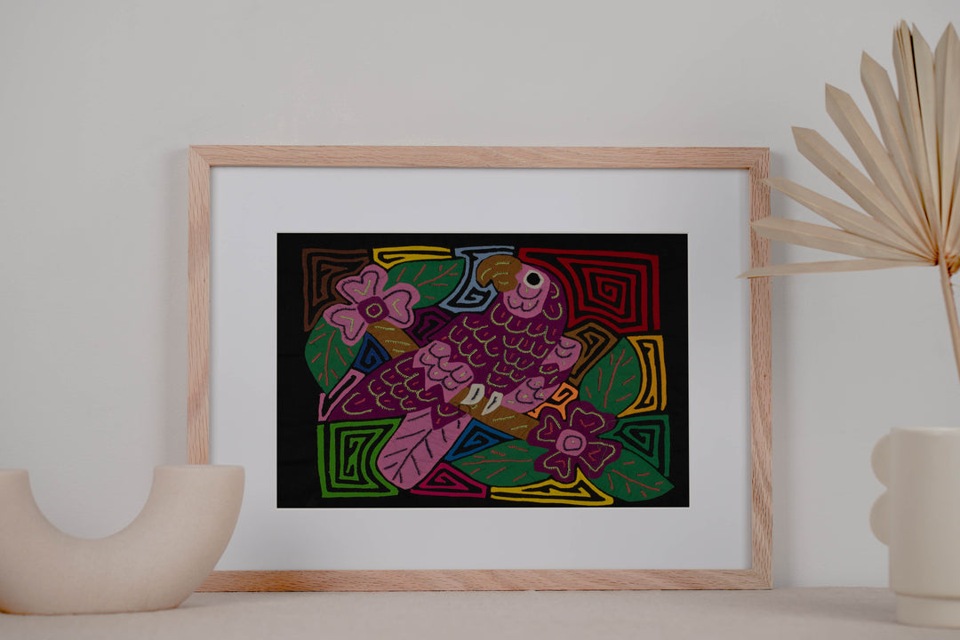 Fantasy Pink And Purple Parrot Bird Mola