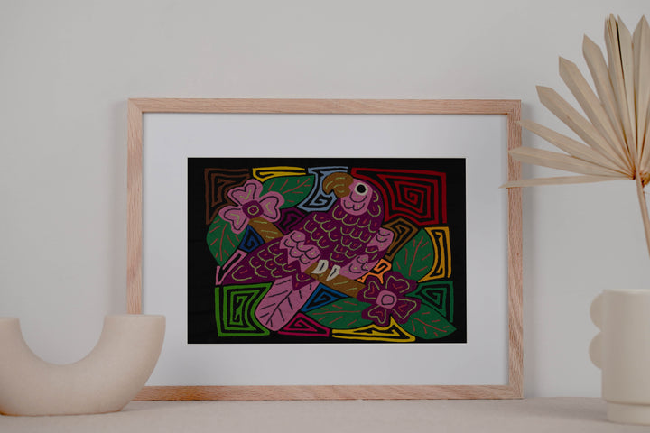 Fantasy Pink And Purple Parrot Bird Mola