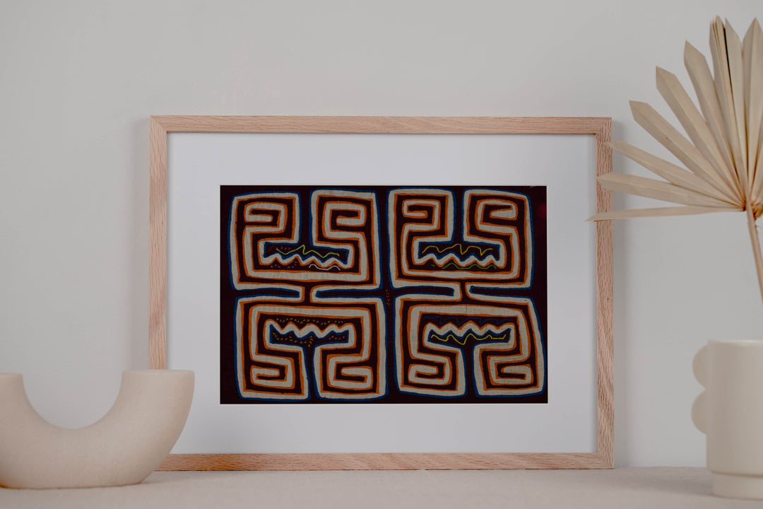 Maroon Orange And White Optical Illusion Mola