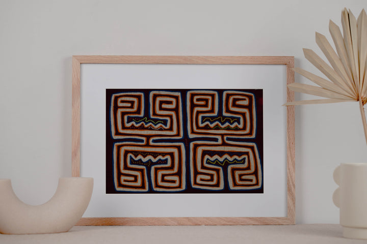 Maroon Orange And White Optical Illusion Mola