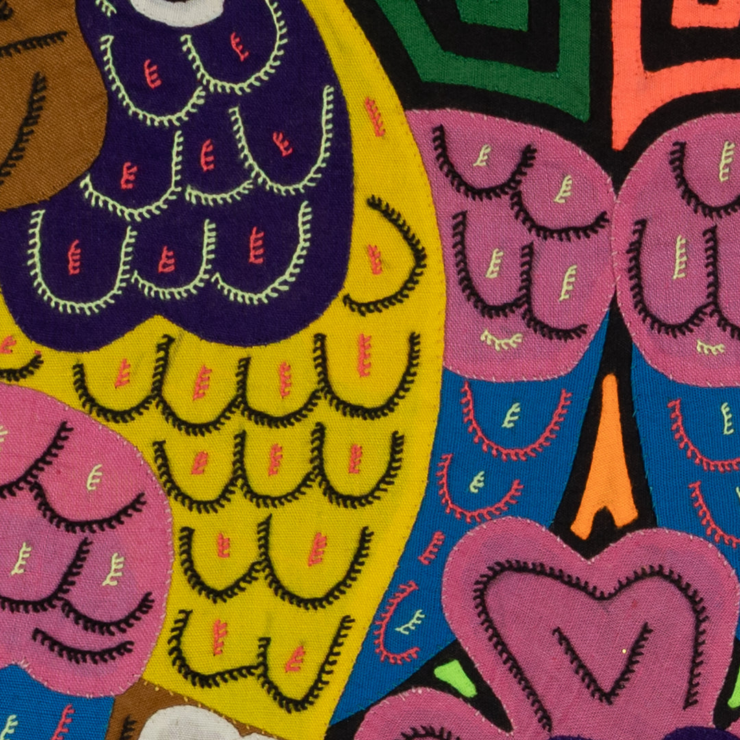 Fantasy Pink Blue And Yellow Two Toucan Parrot Bird Mola