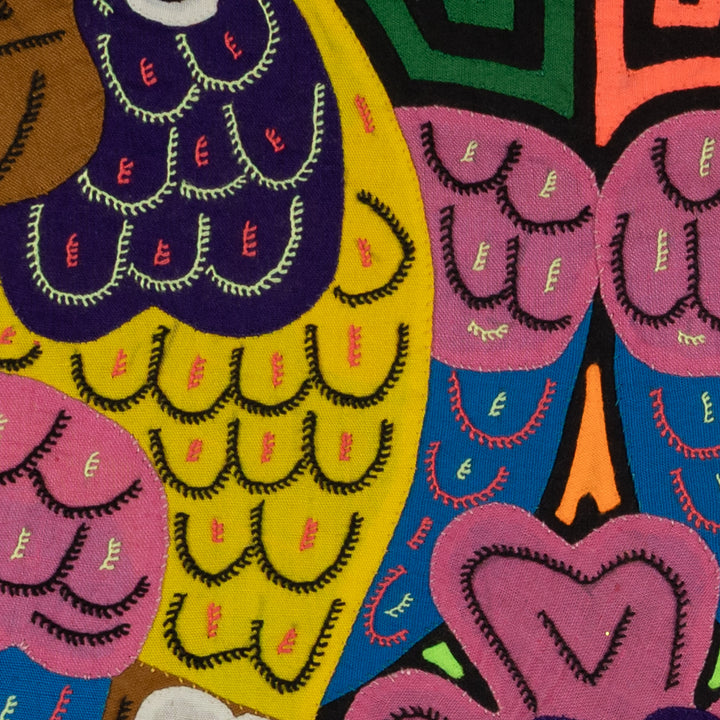 Fantasy Pink Blue And Yellow Two Toucan Parrot Bird Mola