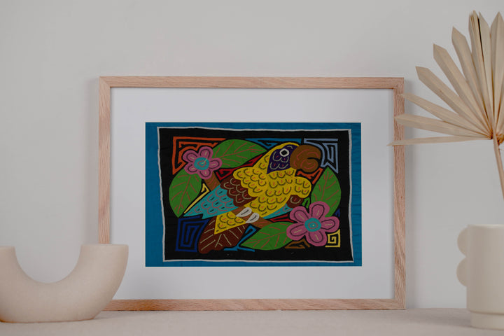 Fantasy Yellow And Green Parrot Bird Mola