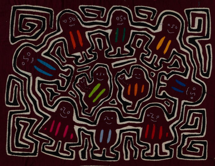 Classic Design Maroon Conga Dance Mola